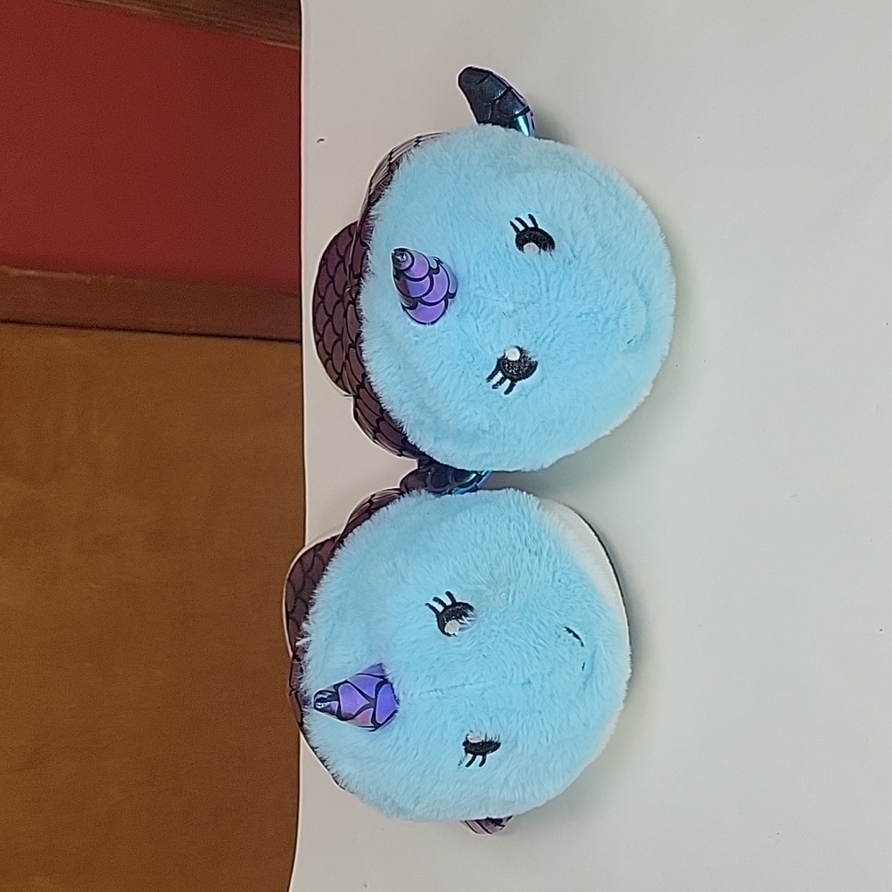 Narwal slippers Mermaid Shimmer Scale Purple Teal Plush Cozy Women’s Medium 7/8